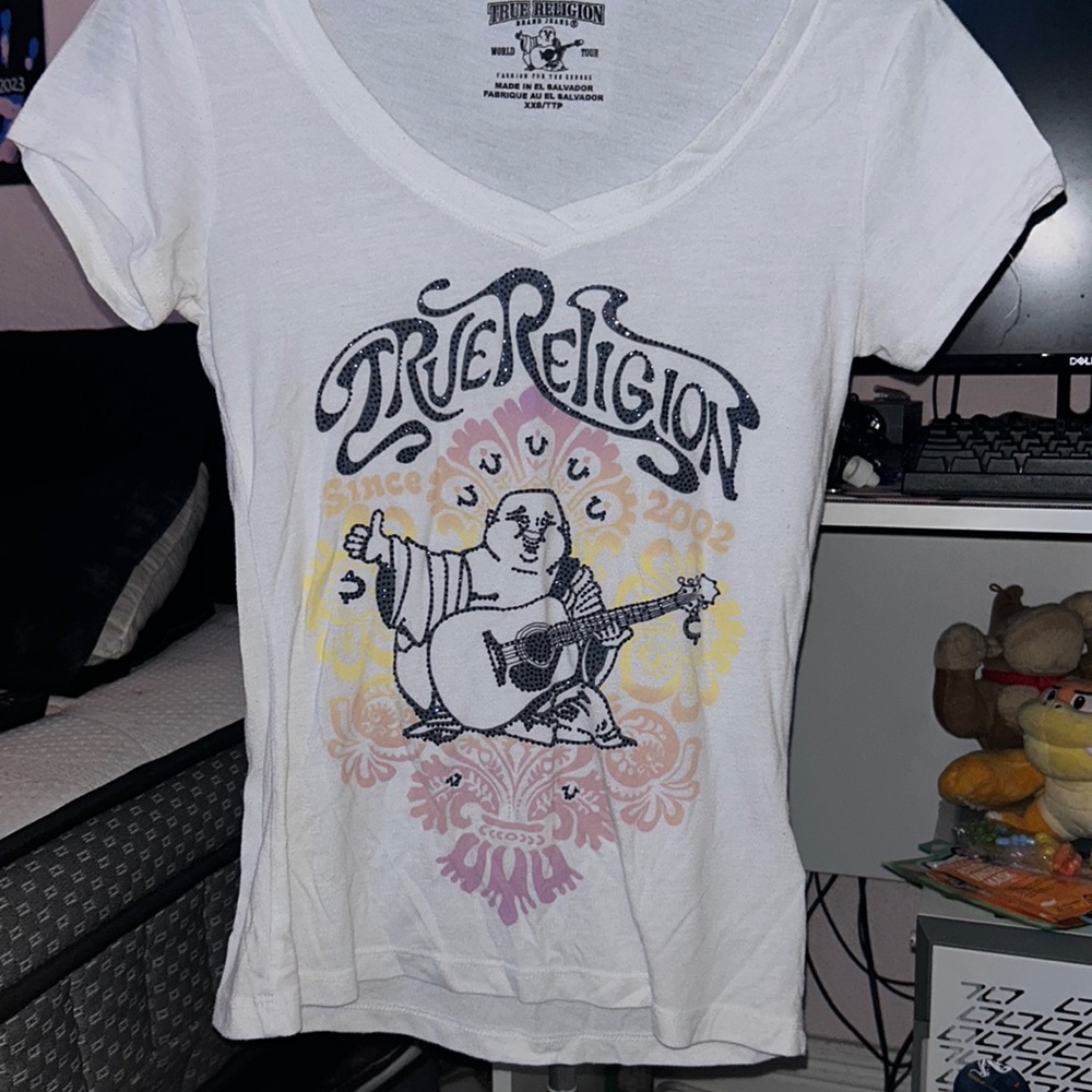 bedazzled true religion v neck